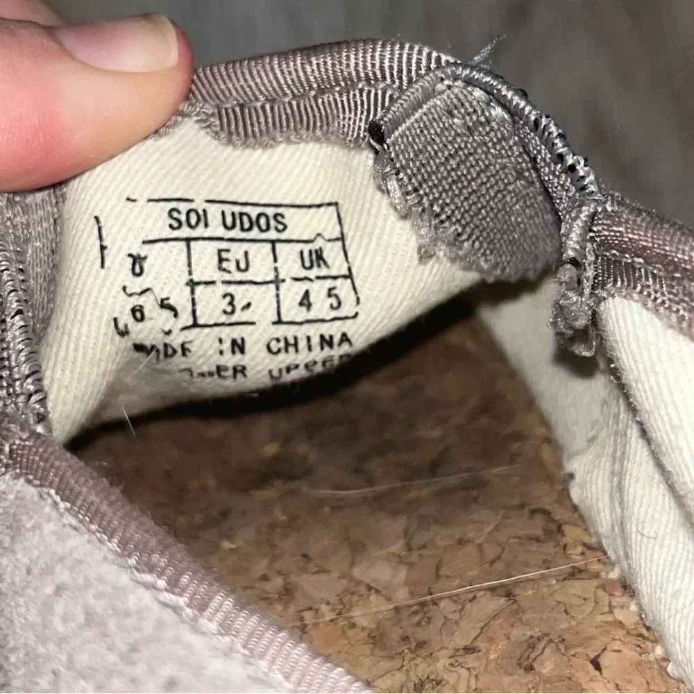 Soludos 6.5 Grey Suede Platform Espadrilles
